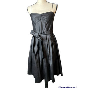 Trina Turk Spaghetti Strap Dress in Black Silk Size 6